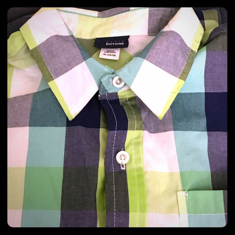 Boys Short Sleeved Button Down Shirt